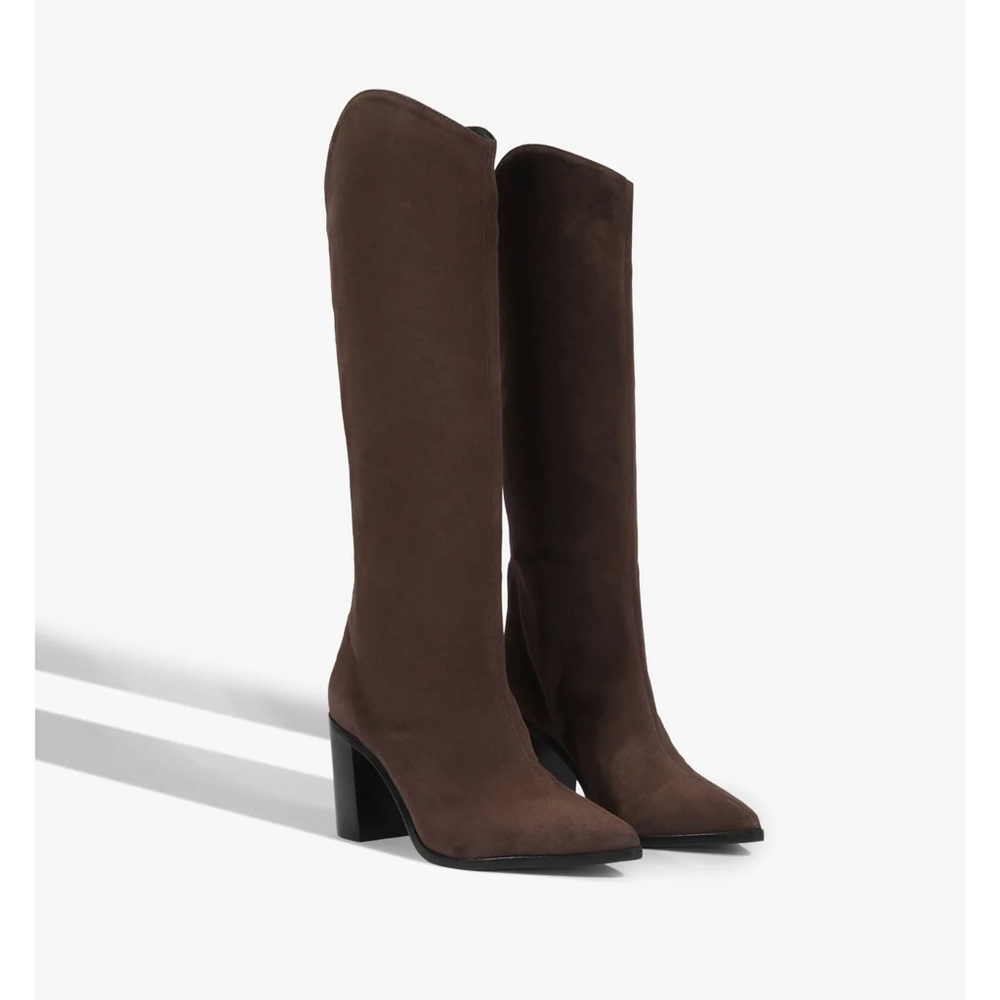 SCHUTZ Dark Brown/Chocolate Maryanna block boots SZ-5